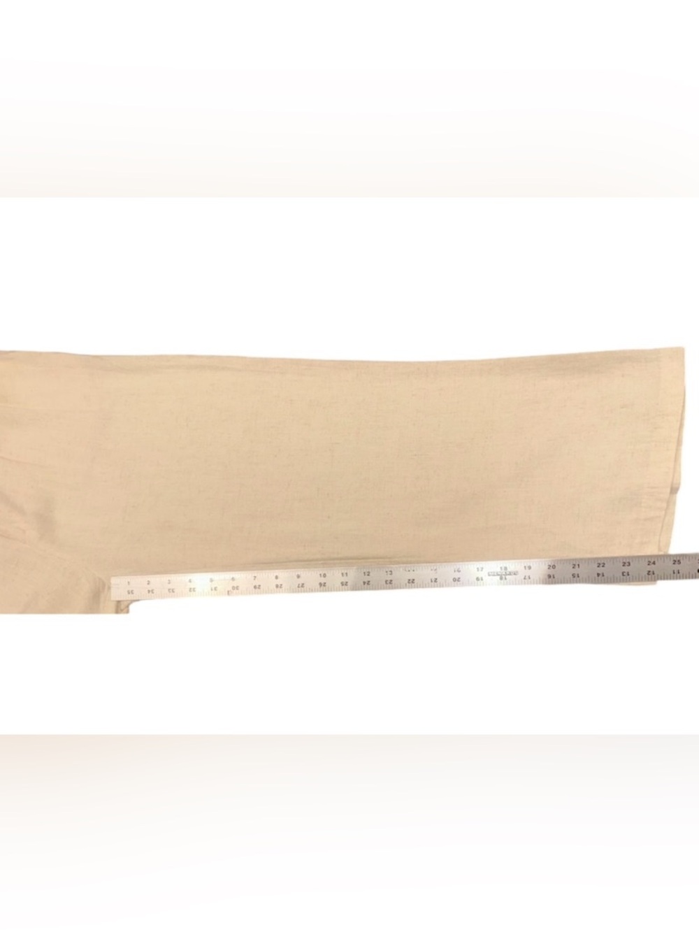 Stradivarius Linen Blend Pants Women’s Cream Wide-Leg Boho Beach Trousers Sz 4 - Picture 10 of 10
